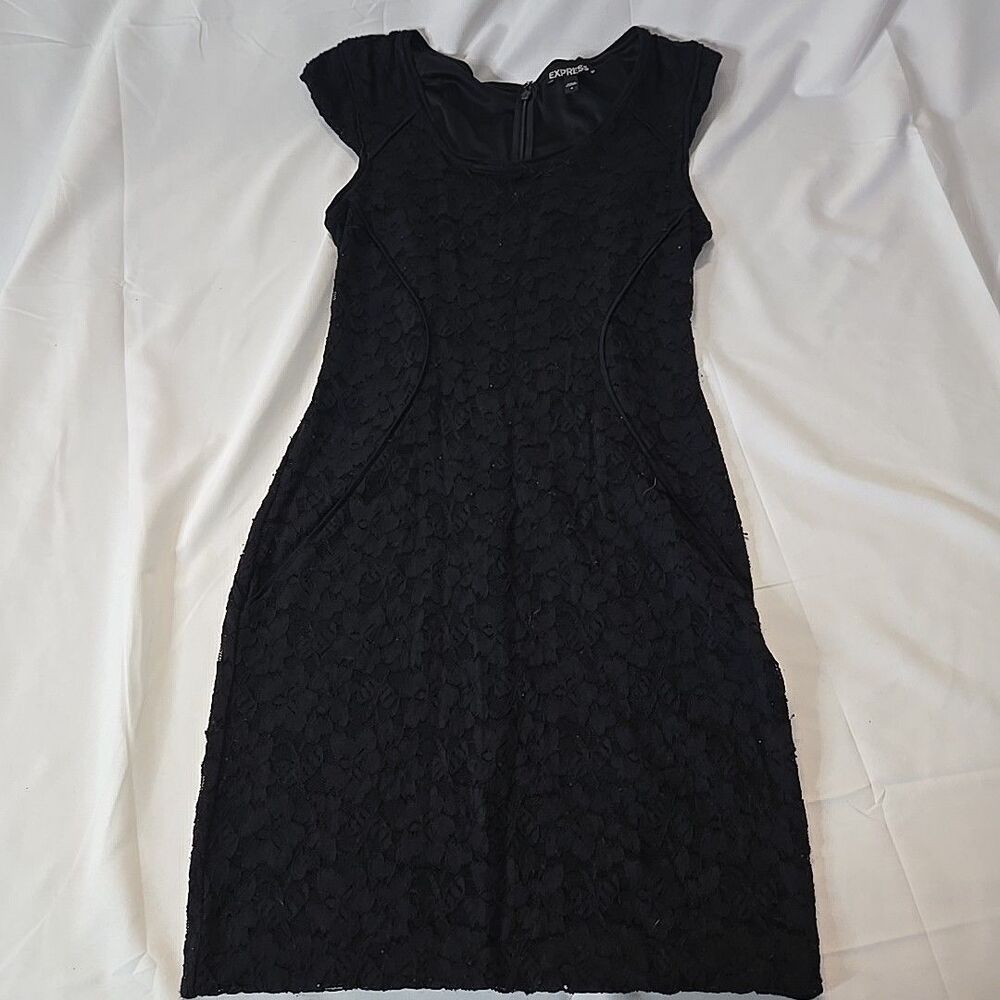 Black Lace Whimsigoth Dress Womens 4 Mini Sleeveless Dark Fairy Prom Express